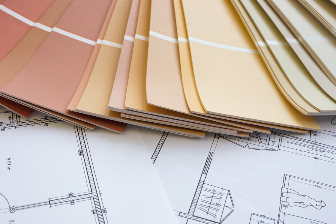 The Color palette and apartment renovation plan.